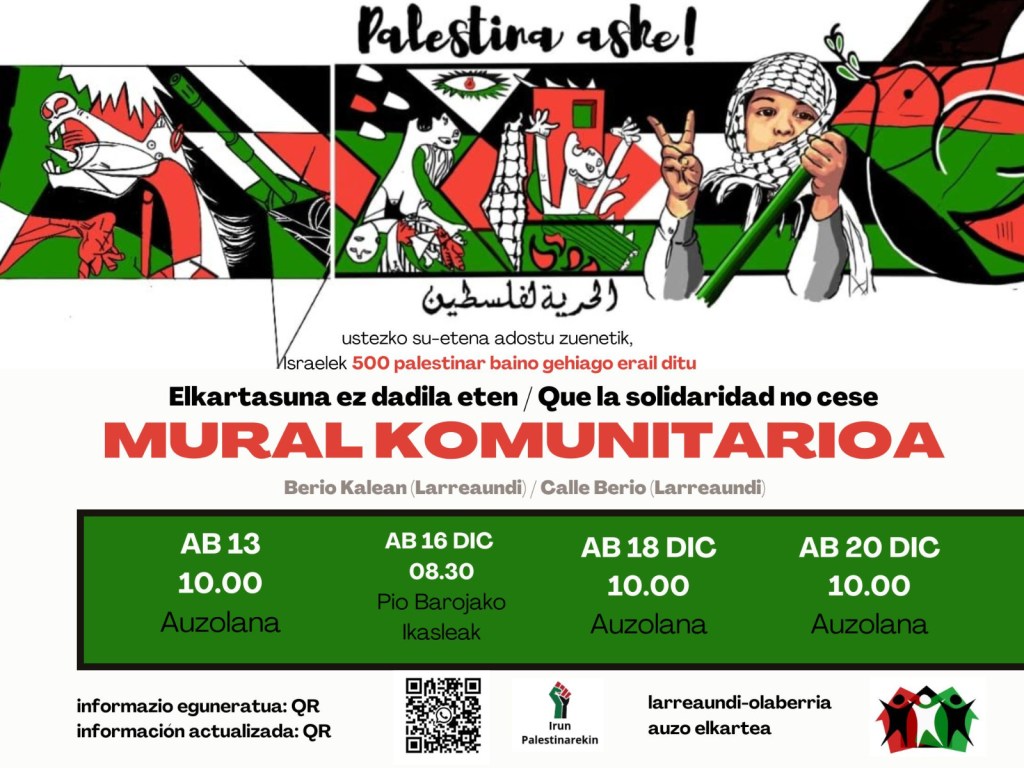 Palestinarekin elkartasun murala – Mural en solidaridad con&nbsp;Palestina